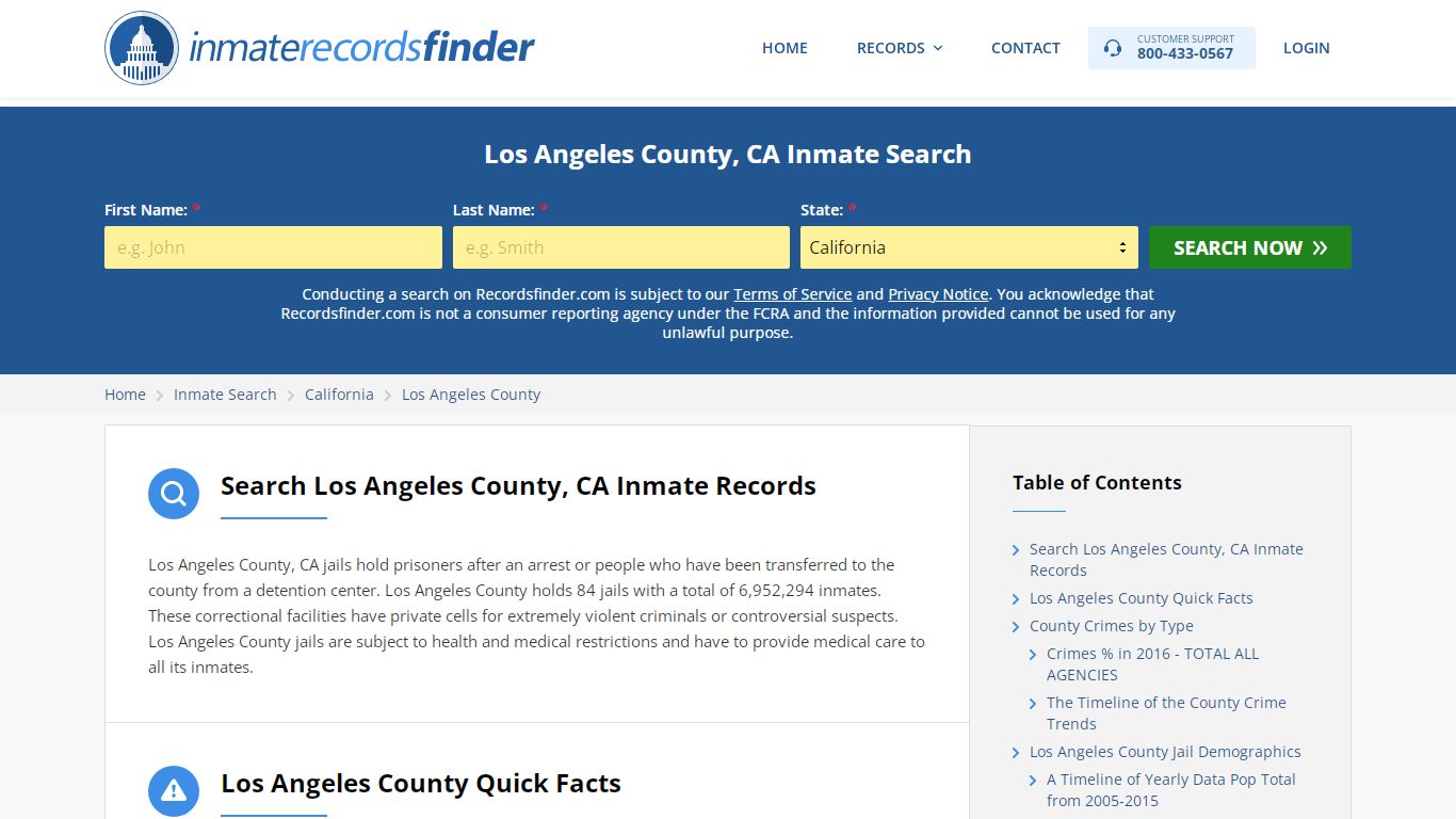 Los Angeles County, CA Inmate Lookup & Jail Records Online